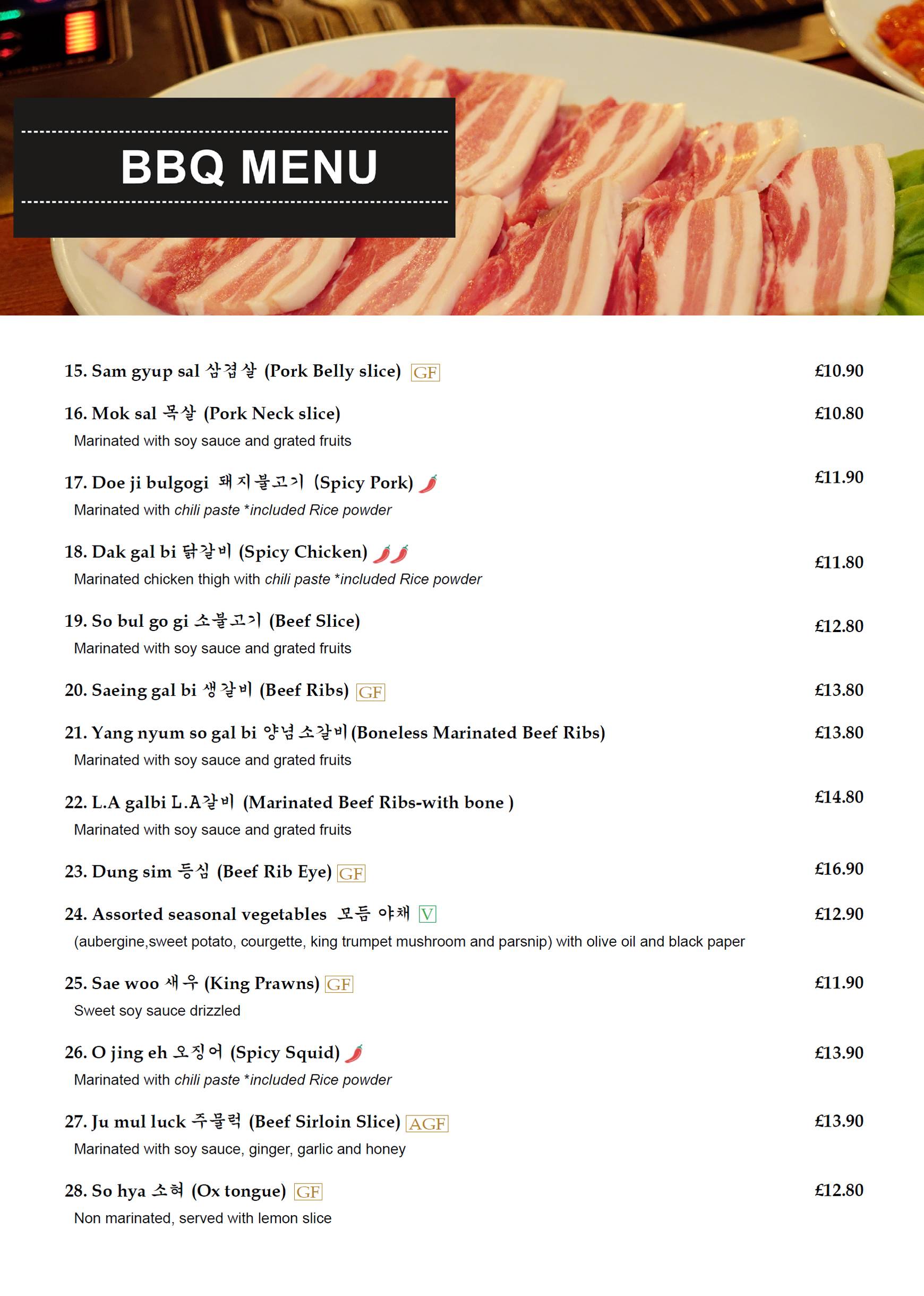 KOREAN BBQ, Edinburgh - 3 Tarvit St, West End - Menu & Prices - Tripadvisor